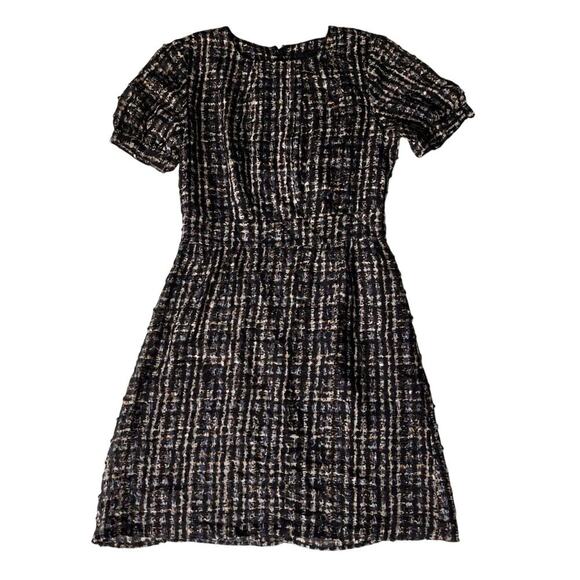 J.CREW Dresses & Skirts - J Crew Abstract Plaid Print Short Sleeve Silk Blend Sheath Dress Size 00